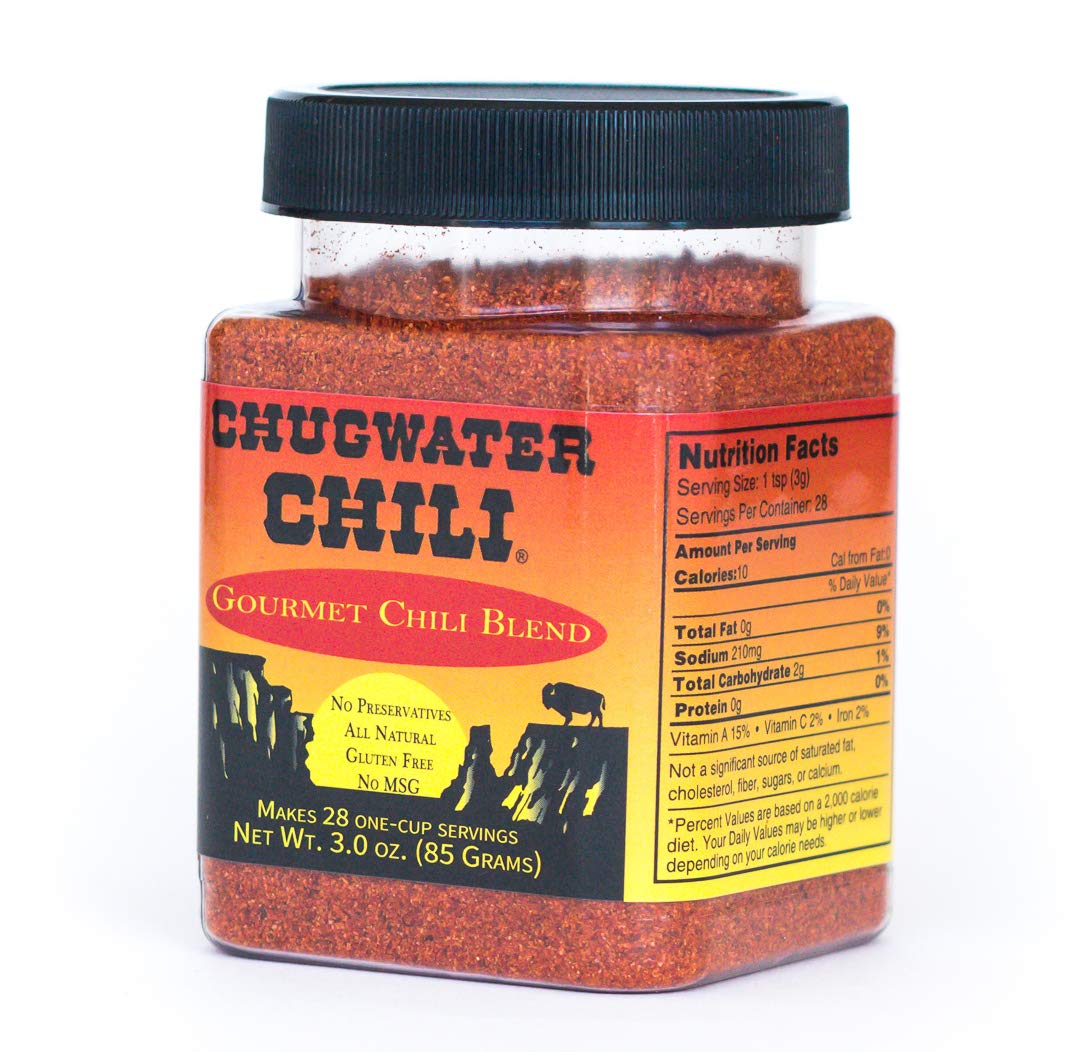 Chugwater Chili | Gourmet Chili Seasoning Mix & Taco Seasoning | 3oz Tub | Wyoming State Championship Chili Recipe | Secret Blen