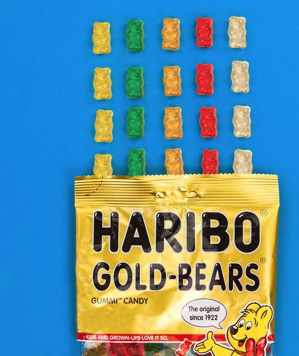 Haribo Gummi Candy, Original Goldbears, 9.5 Oz. Bag Of Mini Treat Bags