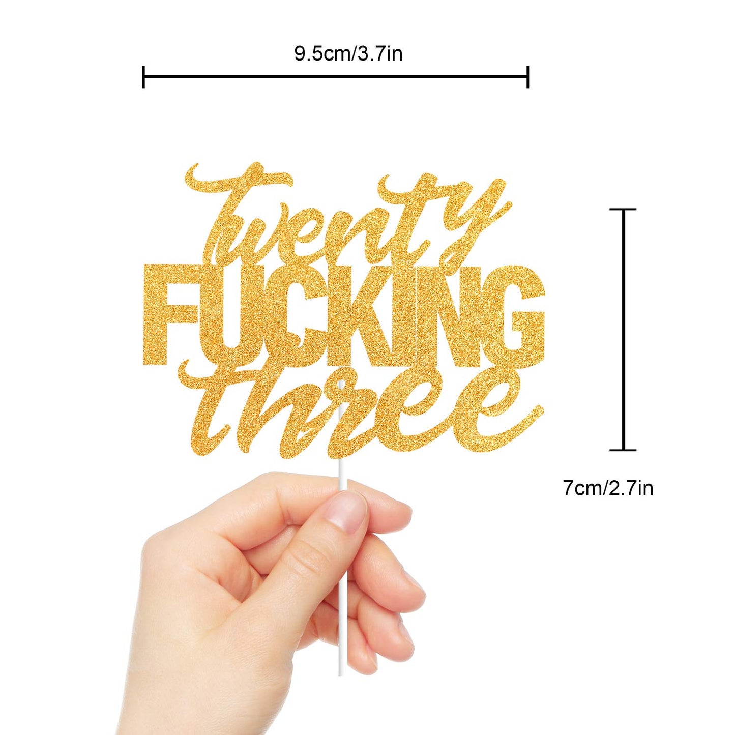 Twenty Three Gold Glitter Cake Toppers 23 Years Old 23Rd Birthday Anniversary Party Decorations Supplies