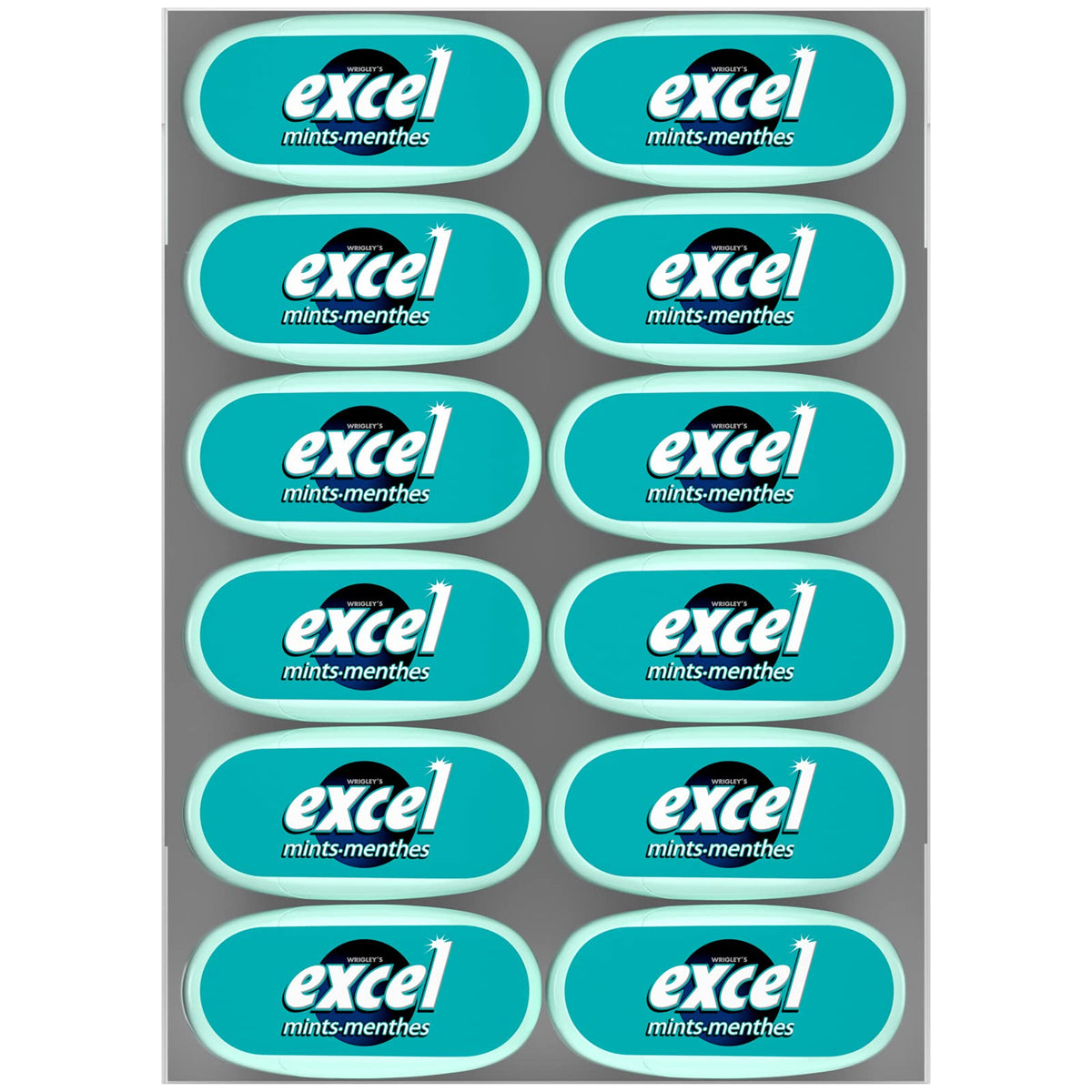 Excel Mints Fresh Mint, 12 Count, 12gm - Refreshing Breath Mints, Model 8072670