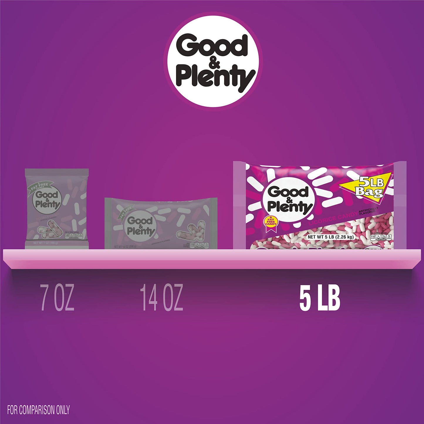 Good & Plenty Licorice Fat Free, Candy Bulk Bag, 5 Lbs