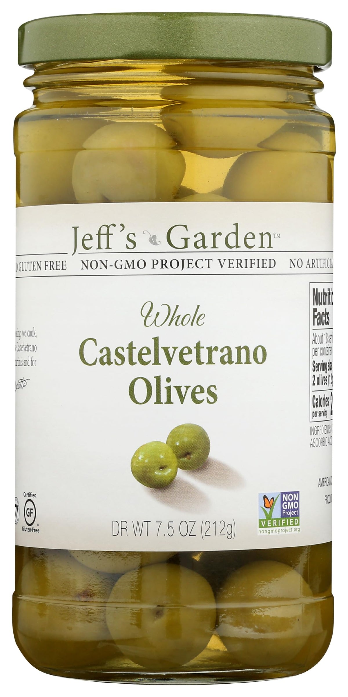Jeffs Naturals Whole Castelvetrano Olives, 7.5 oz