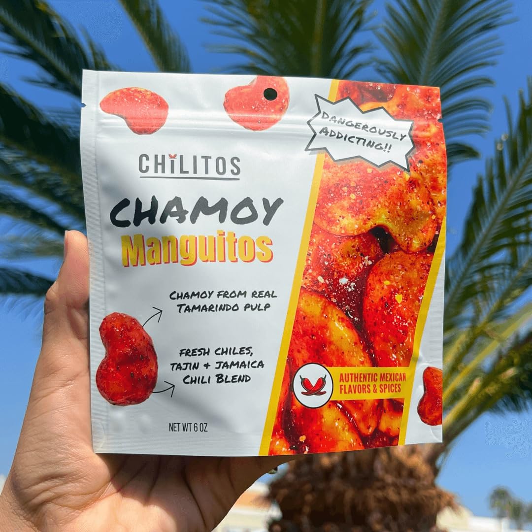 Chilitos Sweet, Sour & Spicy Chamoy Candy - Gummy Candy, 6 oz Bag, Authentic Mexican Dulces Enchilados