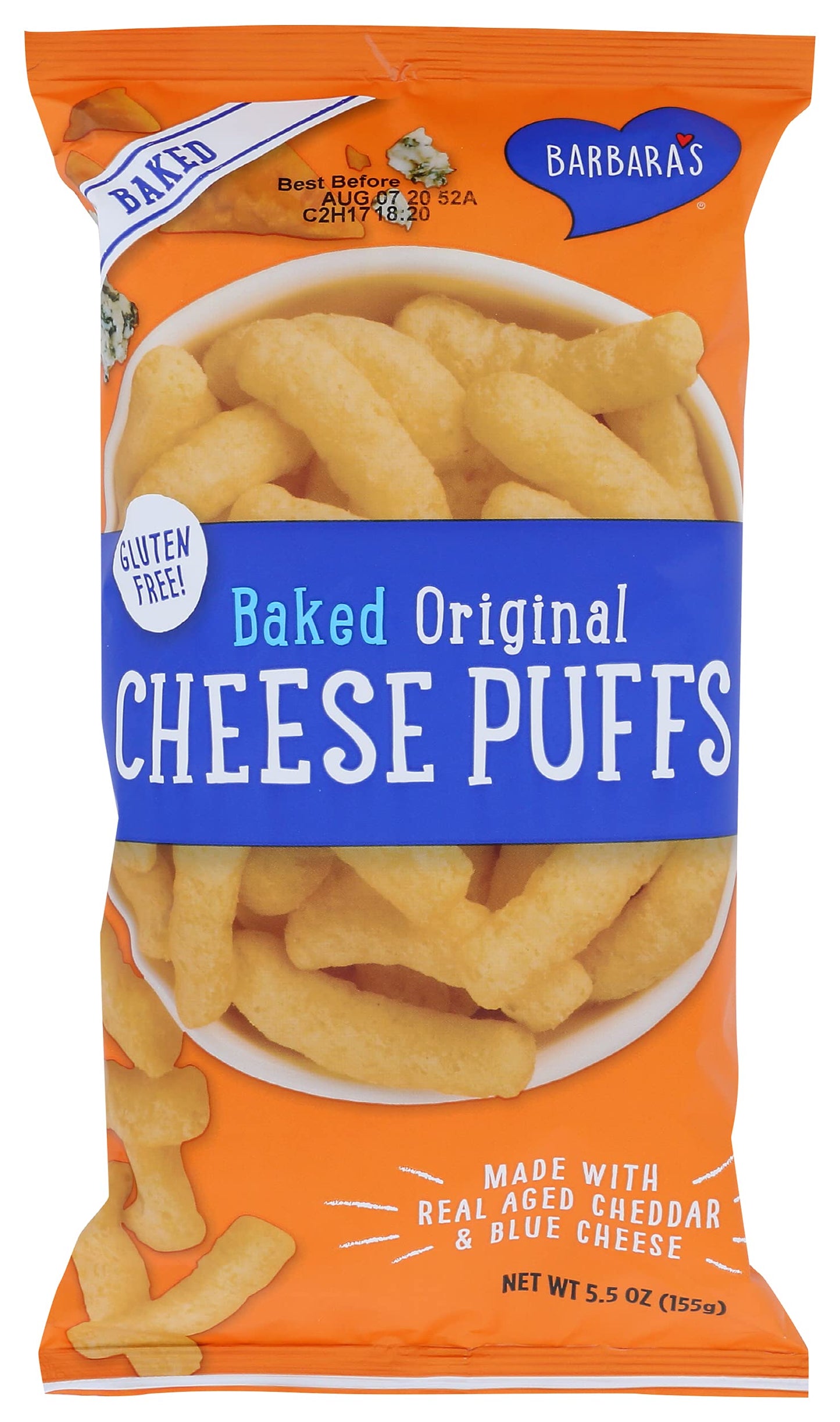 Barbaras Bakery, Cheese Puff Bakes, 5.5 Oz