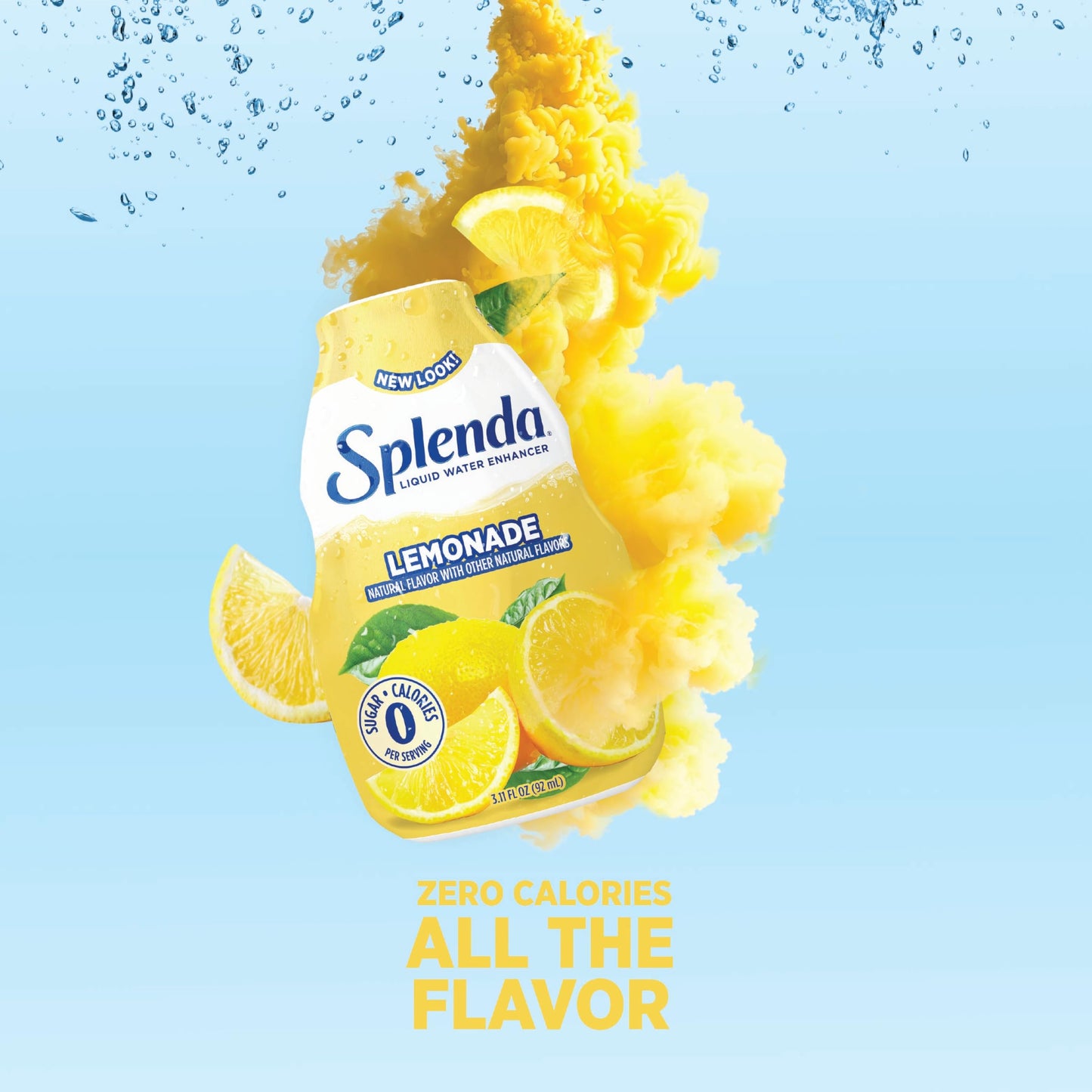 SPLENDA Liquid Water Enhancer Drops, Sugar Free, Zero Calorie, Lemonade, 3.11 Fl Oz Each Bottle, Pack of 2