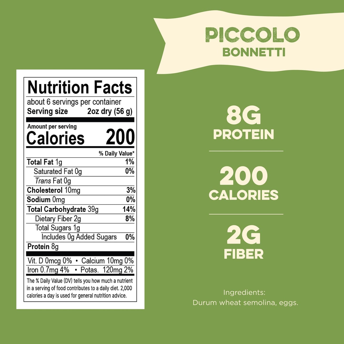 Al Dente Fresh Non-GMO Golden Bonnetti Pasta - Hand-Crafted  Delicious And Versatile. Traditional Noodles Made With Cage-Free Eggs  And Durum Wheat  12 Oz Bags (Pack of 6)