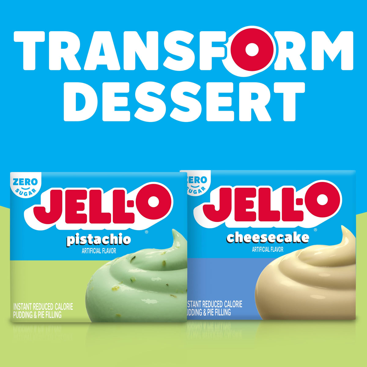 Jell-O Pistachio Zero Sugar Instant Reduced Calorie Pudding & Pie Filling Mix, 1 oz Box