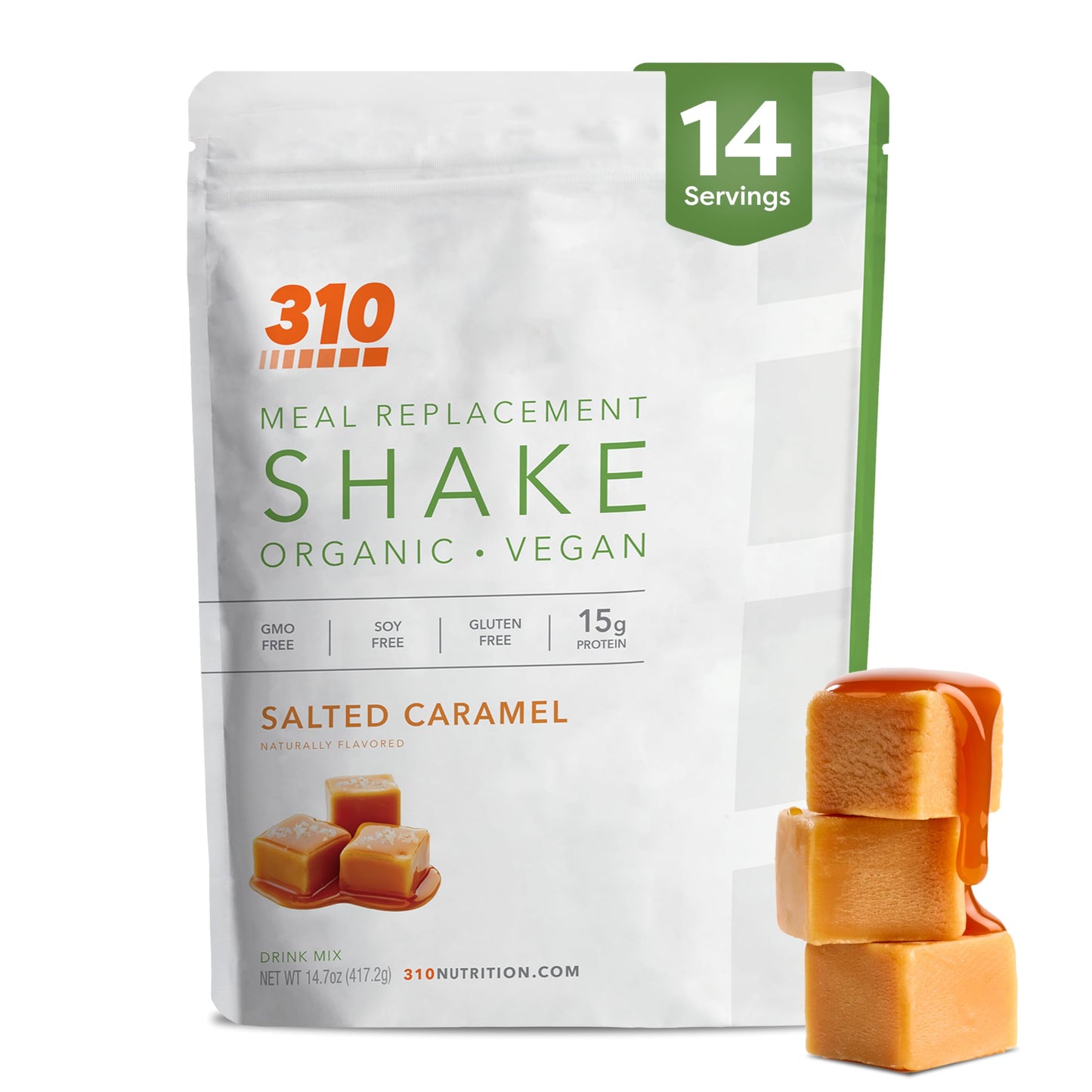 310 Nutrition Organic All-In-One Meal Replacement Shake Powder - Plant-Based Protein Smoothie Blend w/Fiber, Probiotics & Adapto