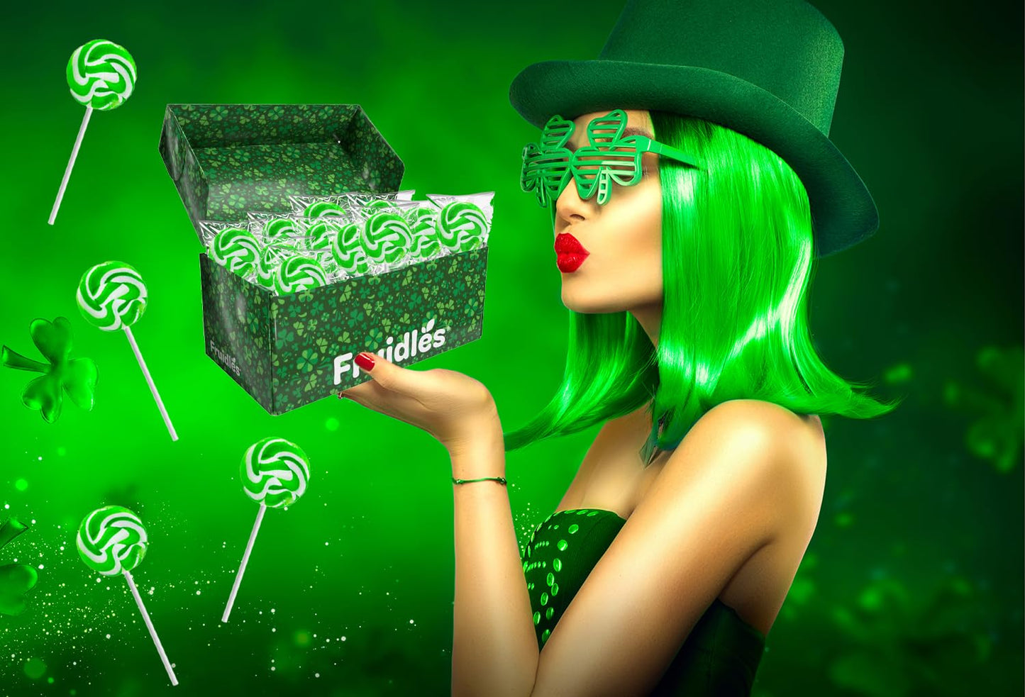 Fruidles St. Patrick'S Day Swirl Lollipops, Party Favor Box - Individually Wrapped (Pack Of 36)
