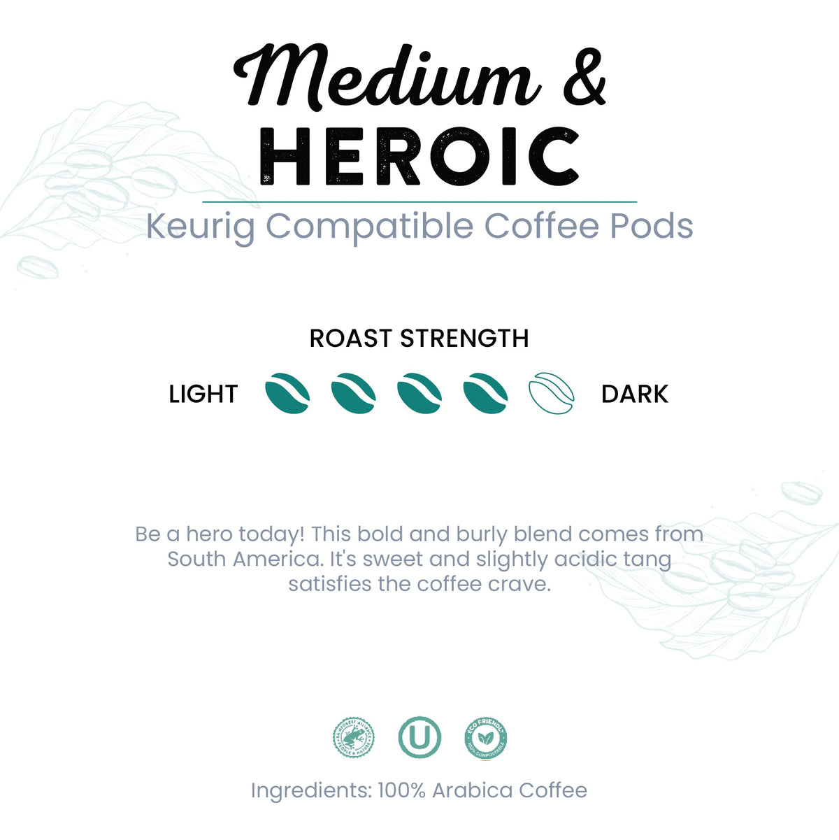 Tayst Coffee Pods, Medium & Heroic Medium Roast, K Cups Compatible With Keurig Coffee Maker, Sustainable Single Serve, Pack Of 1