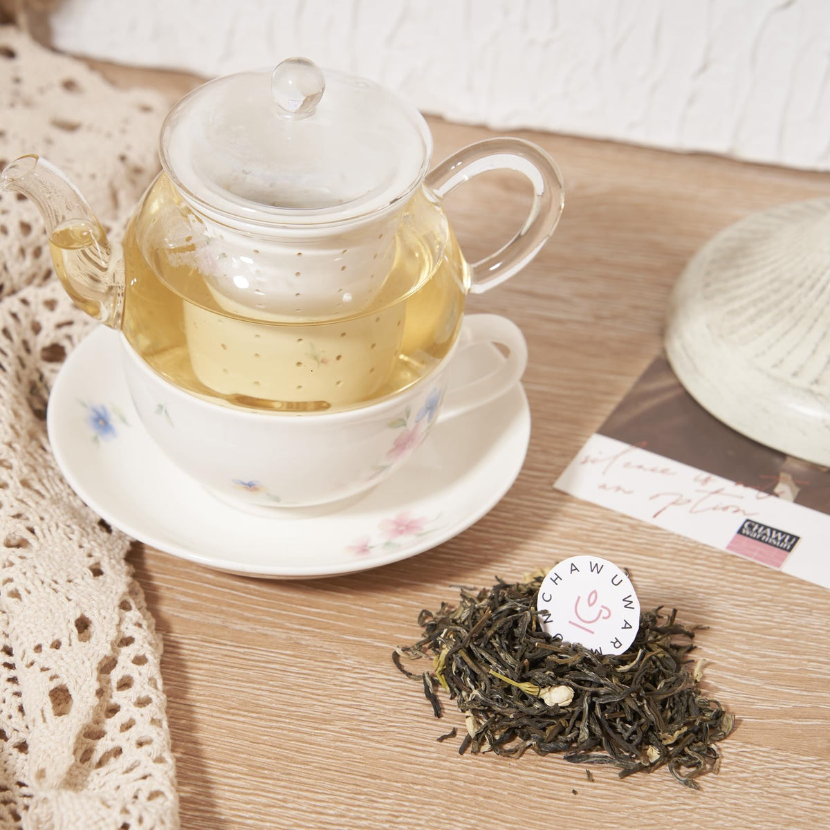 Chawuwarmsun [B] Jasmine Flower Green Tea,3.5Oz/100G,Chinese Loose Leaf Tea