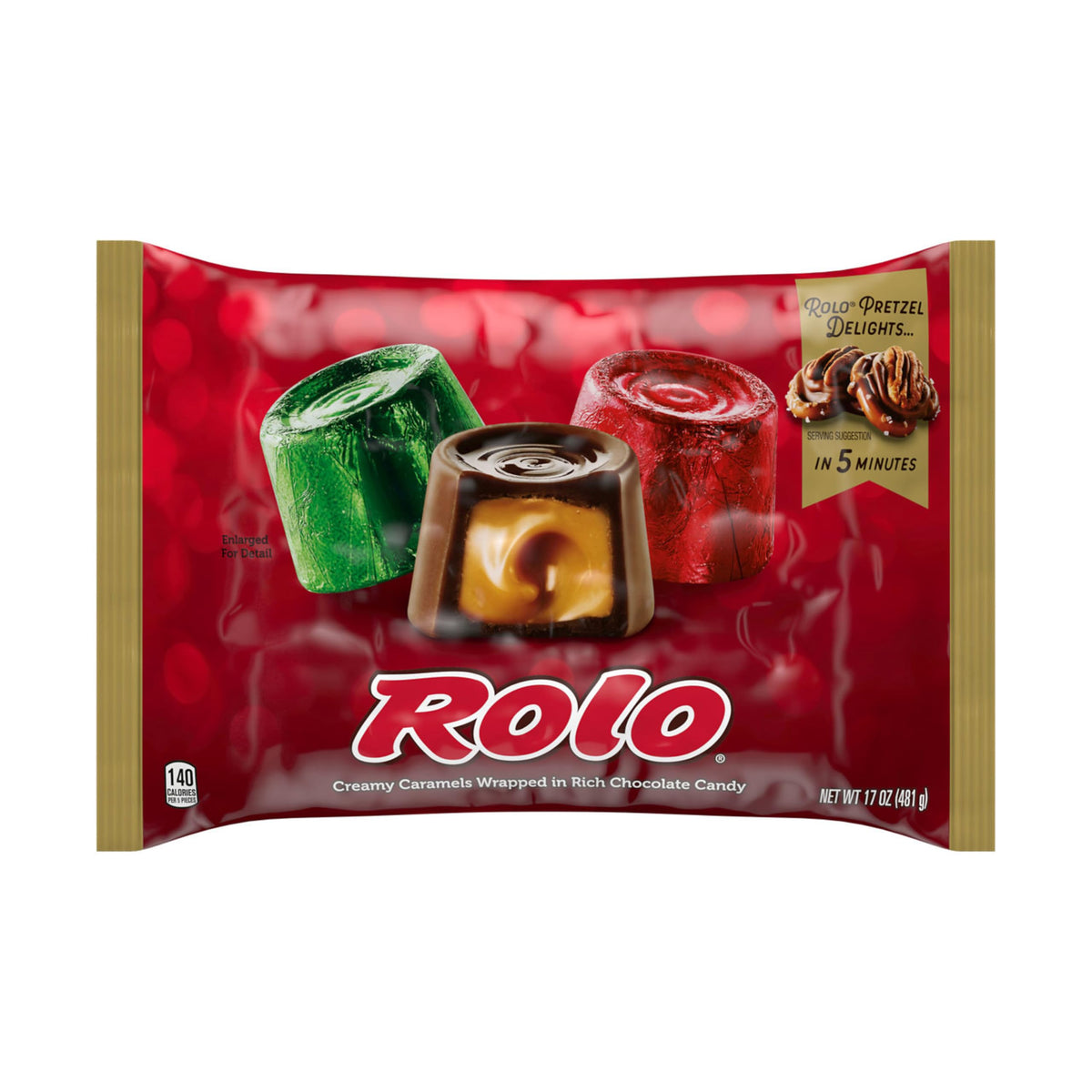 ROLO Rich Chocolate Caramels, Christmas Candy Bag, 17 oz