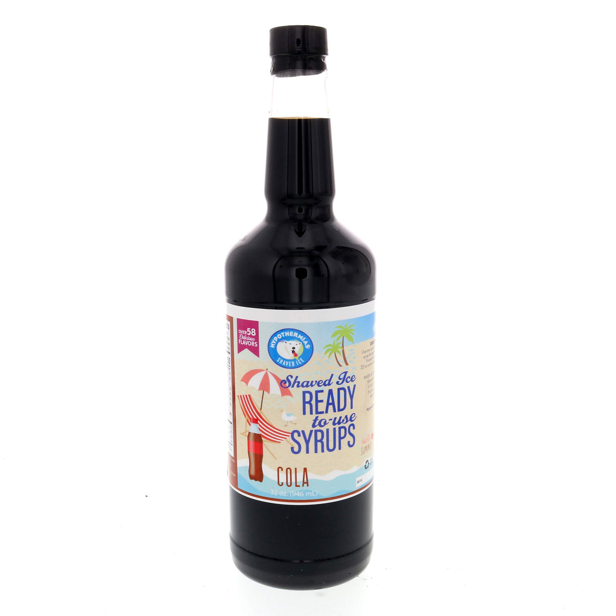 Hypothermias Shaved Ice & Snow Cone Syrup - Quart (32 Fl. Oz) - Cola - Non-GMO 100% Pure Cane Sugar
