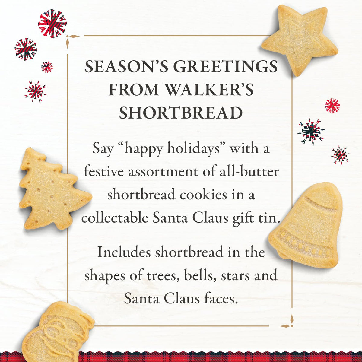 Walker'S Shortbread Santa Assorted Holiday Tin, Pure Butter Shortbread Cookies, 8.8 Oz Tin