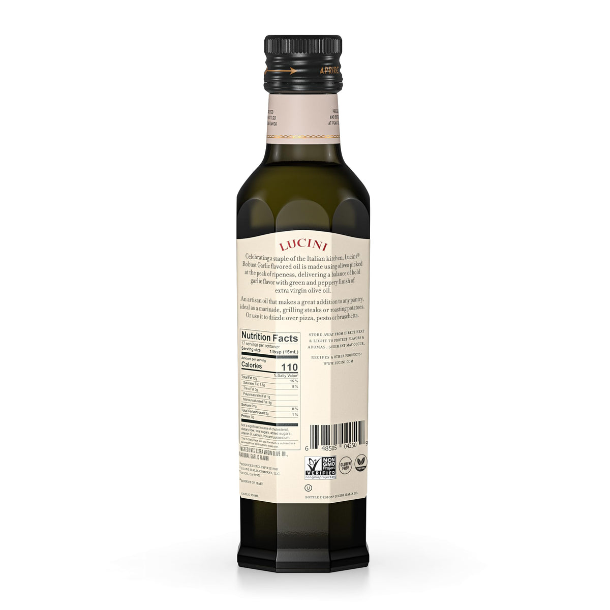 Lucini Robust Garlic Infused Oil, 250 Ml (Pack Of 6)