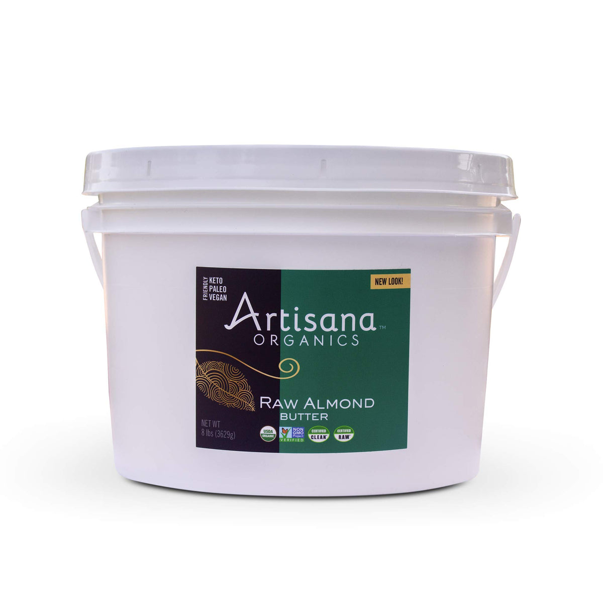 Artisana Organics Raw Almond Butter, 8 lbs | No Sugar Added, Bulk Unroasted Almond Butter, No Palm Oil, Vegan, Paleo, Keto Frien