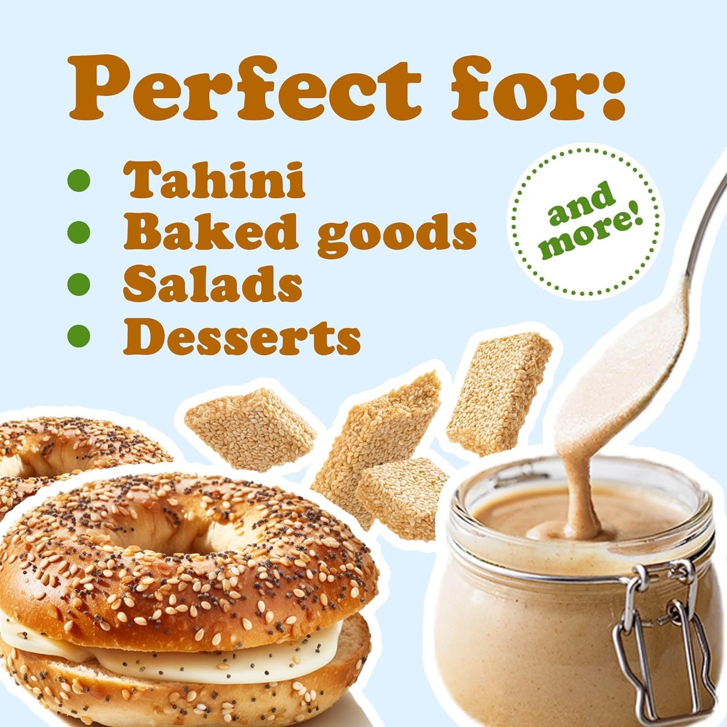 Food to Live Organic Hulled Sesame Seeds, 6 Pounds - Whole Raw White Sesame Seeds, Non-GMO, Kosher, Vegan, Unroasted, Bulk. High