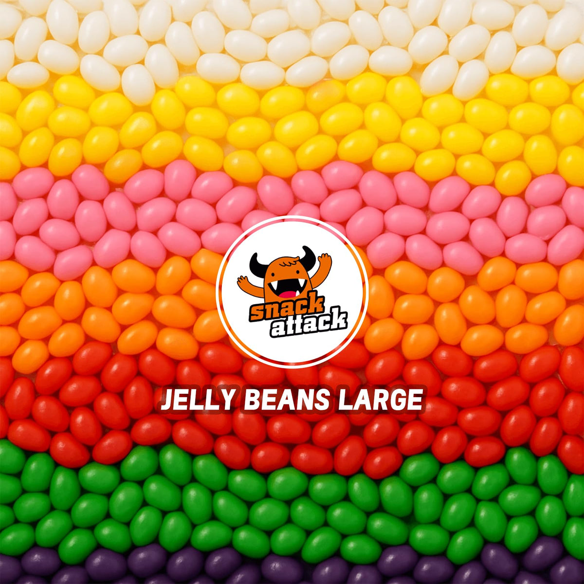 Snack Attack Large Jelly Beans - Assorted Retro Flavors - Resealable Bulk 4lb Bag, Gluten-Free & Peanut-Free, Old-Fashioned Chew