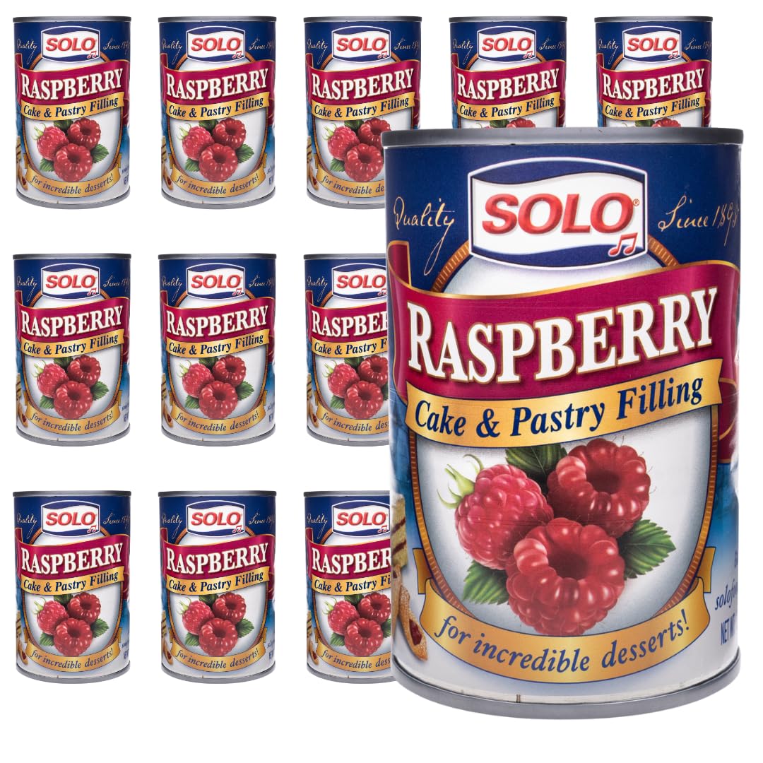 Solo Cake & Pastry Filling, Raspberry, 12 Ounce (Pack Of 12) | Gluten-Free, Kosher Certified