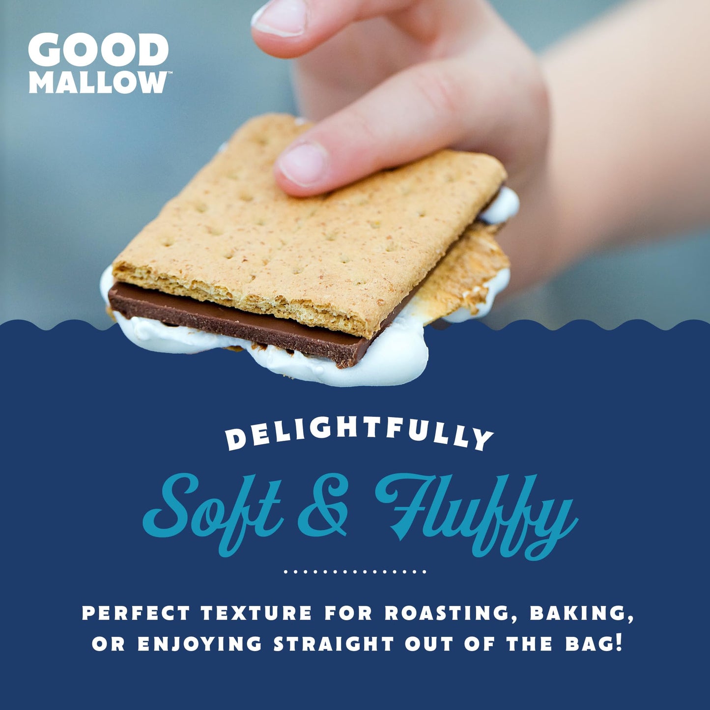 GoodMallow Vegan Marshmallows - Large Kosher Gluten Free, Dairy Free, Gelatin Free - Combo Pack of All Flavors for Baking and Smores