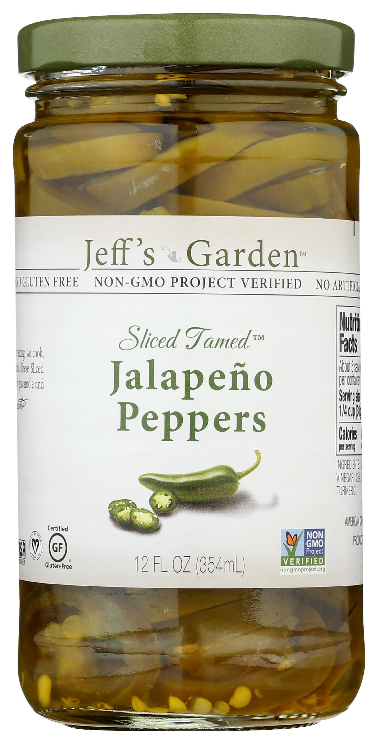 Jeffs Naturals Sliced Tamed Jalapeno Peppers, 12 oz - Pack of 1, Perfect for Cooking and Snacking