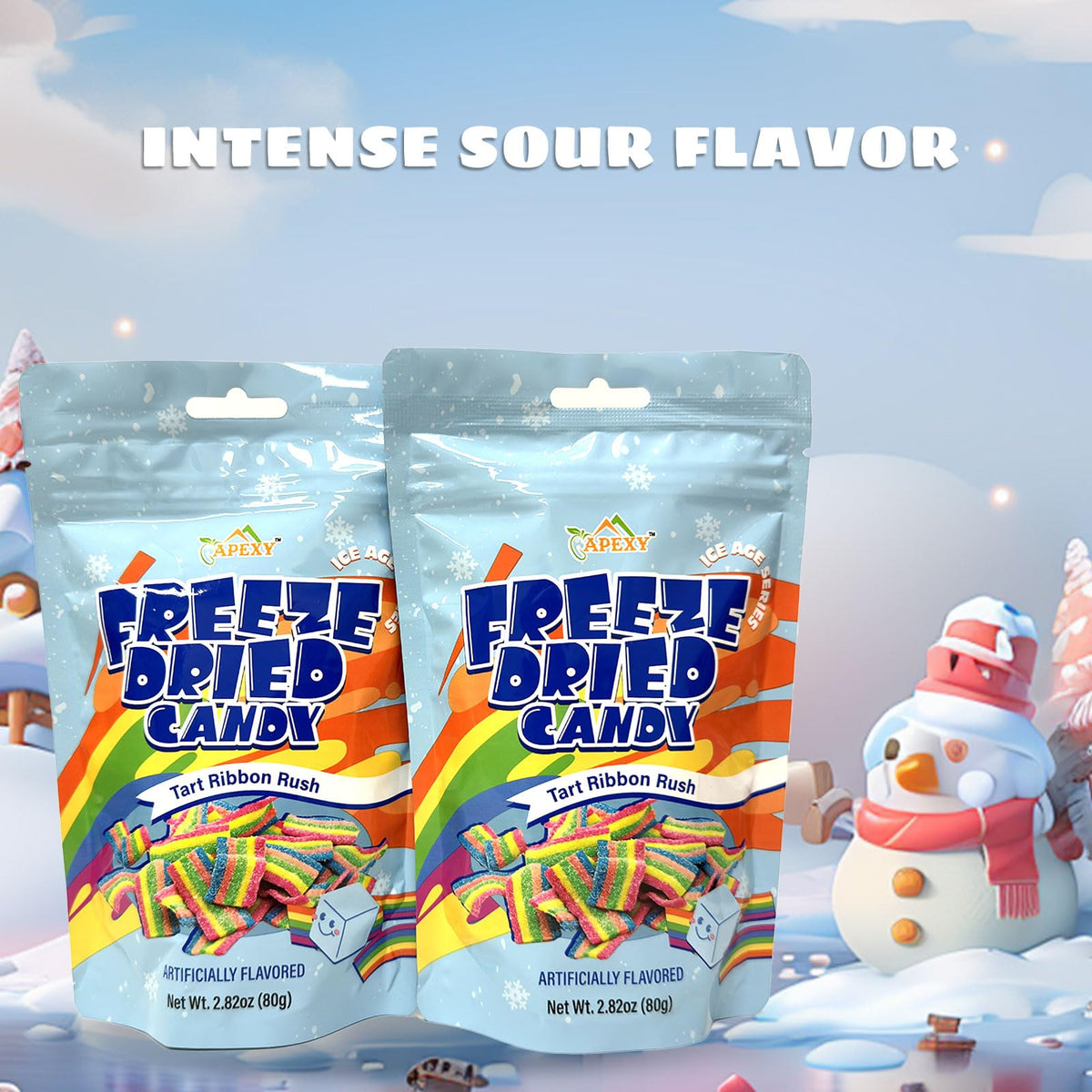 APEXY Freeze Dried Candy - Variety Pack of 8 Assorted Flavors - Dehydrated, Crunchy   in Resealable Pouch