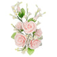OCREME Gumpaste Edible Flower Spray, Pastel Pink Garden Rose Decoration, Model OCFLR-246 for Cakes, Candy, Cupcake Toppers