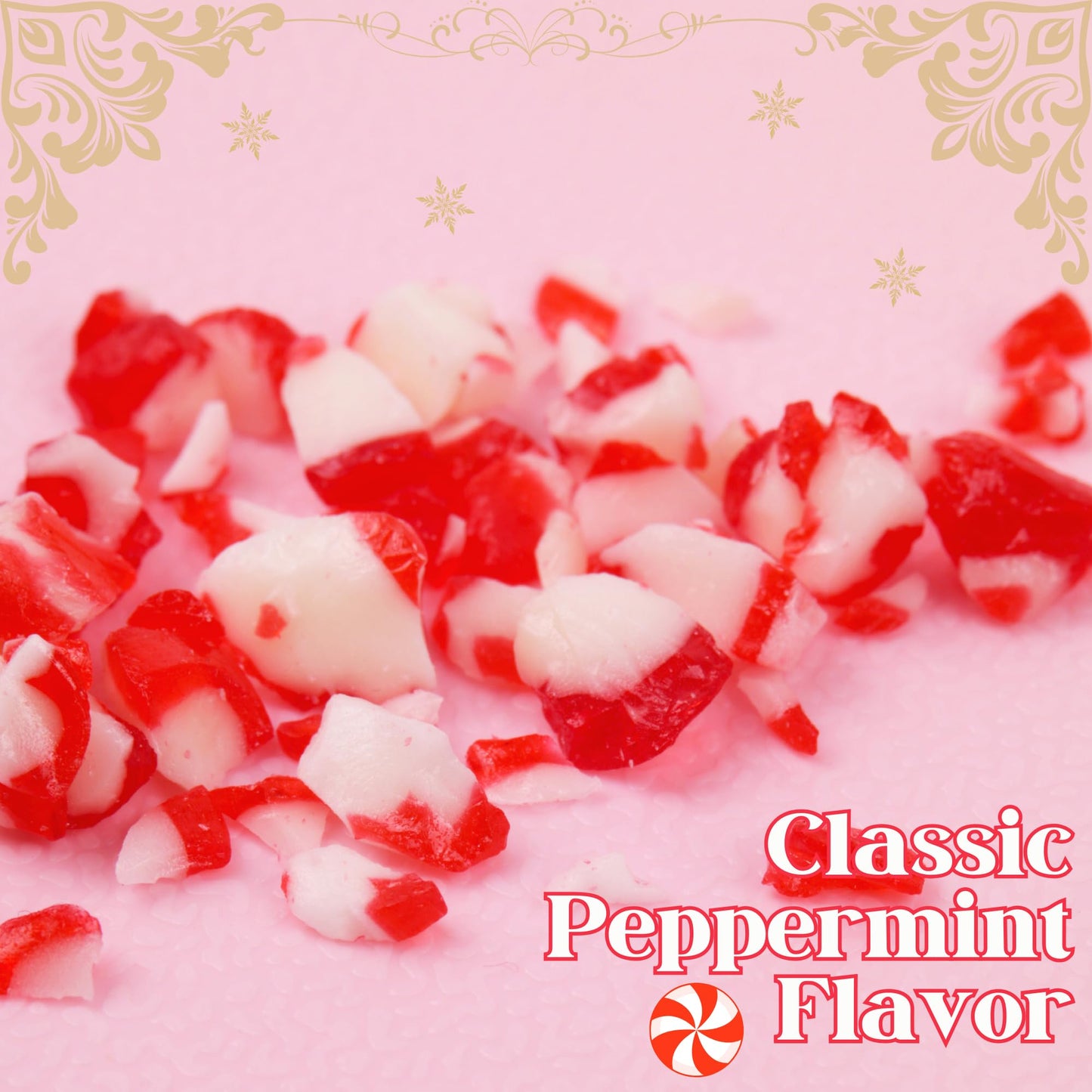 Crushed Peppermint Candy Pieces  Red and White Classic Flavor  Perfect Christmas Dessert and Drink Toppings  Resealable Bag  12 Ounces