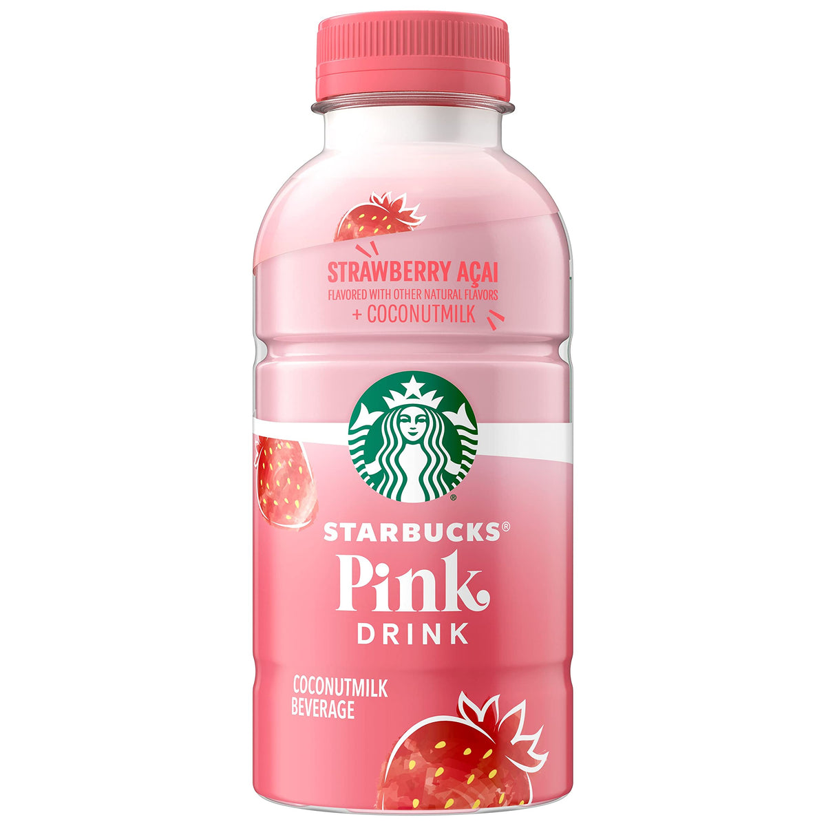 Starbucks Pink Drink, Strawberry Acai with Coconut Milk, 14oz Bottle