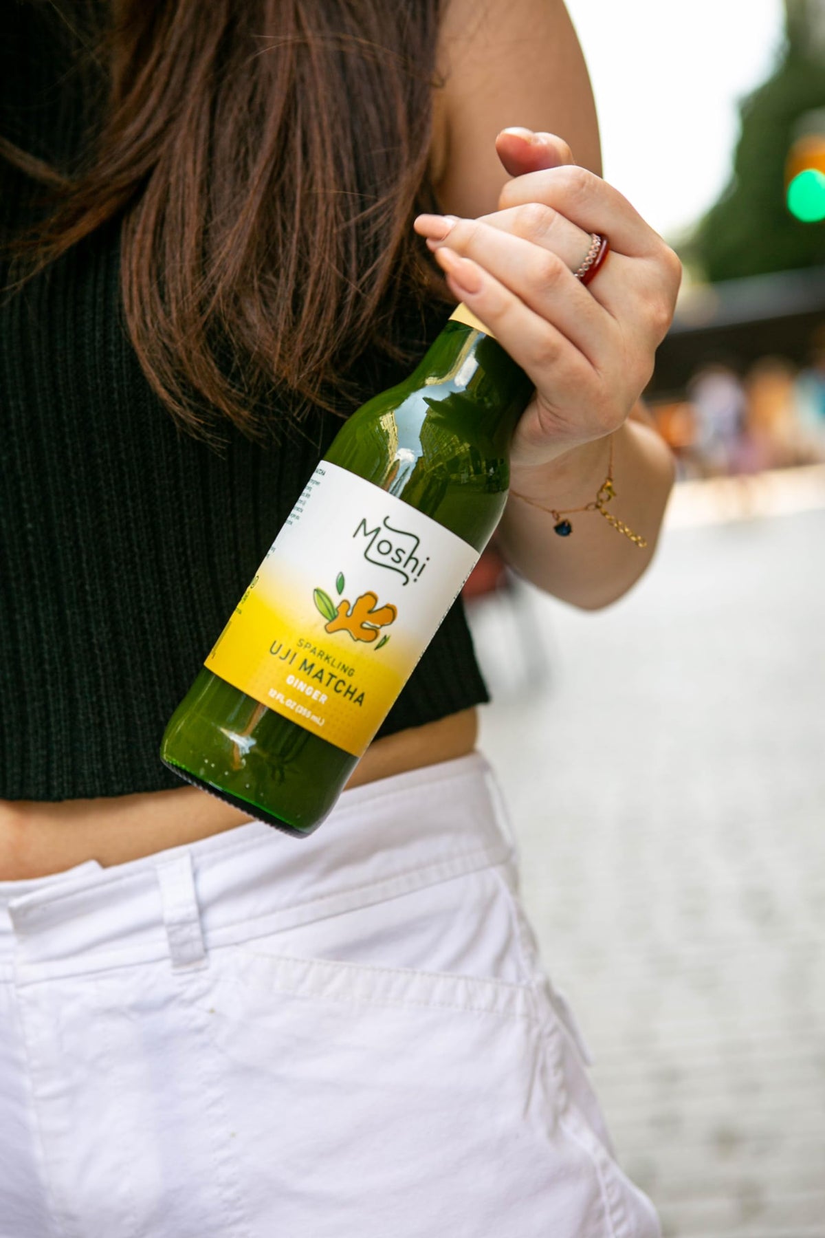 Moshi Sparkling Drinks - Ginger Matcha Flavor - 12 Bottles