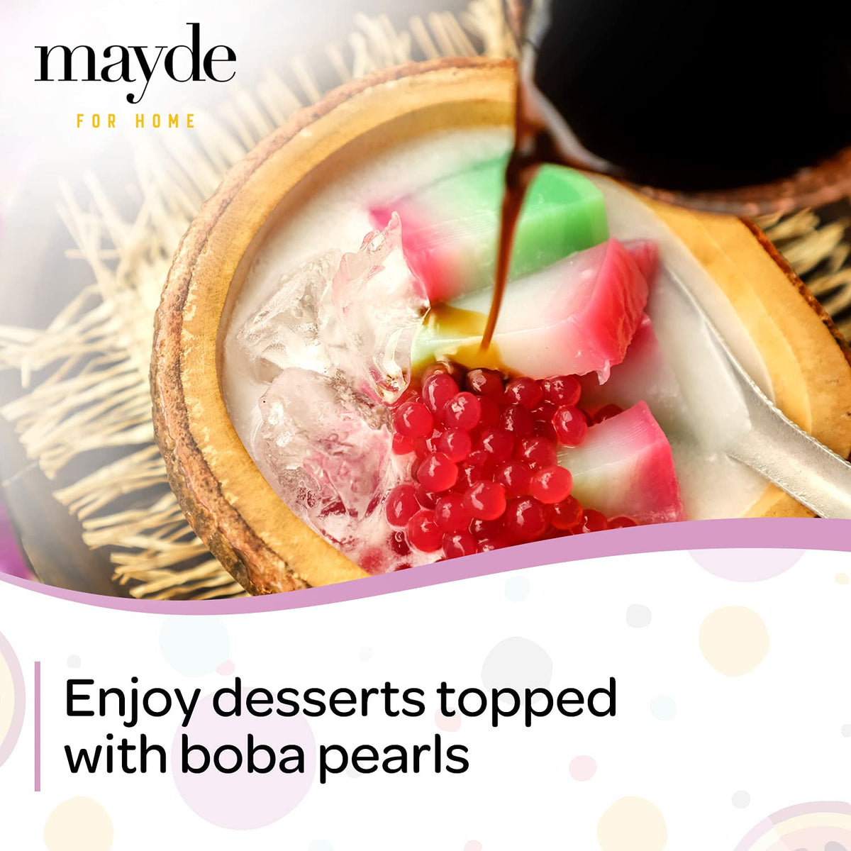 Mayde Popping Boba Pearls for Drinks, Desserts, & Breakfast Bowls (Passion Fruit Flavor, 7 Pounds)