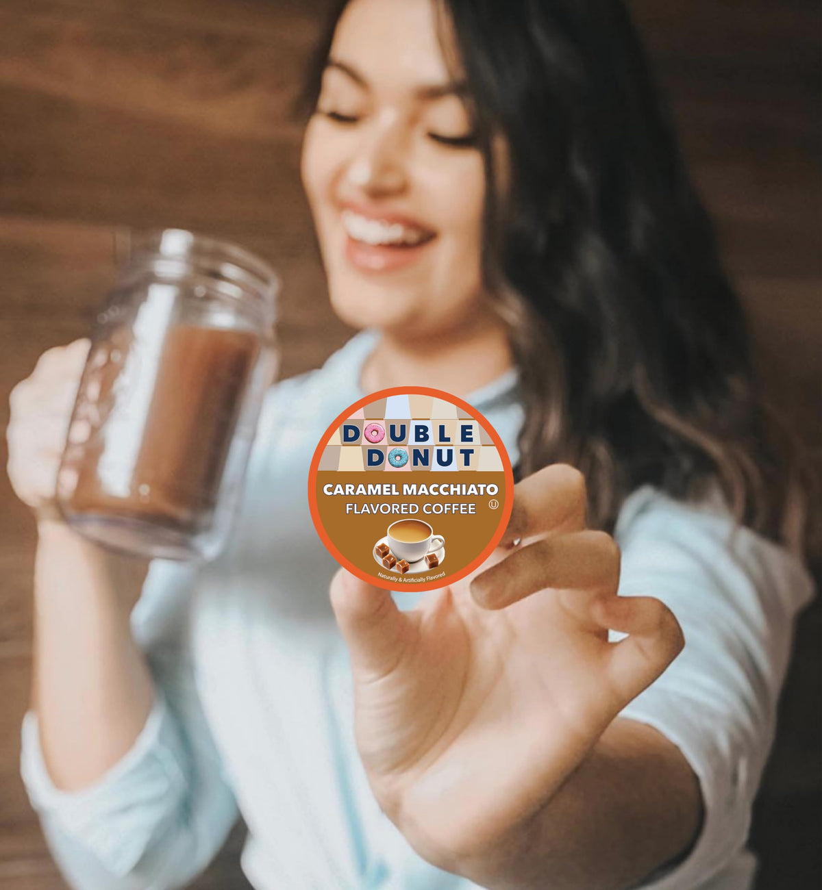Double Donut Caramel Macchiato Coffee Pods - 80 Count for Keurig K-Cup malt-inspired