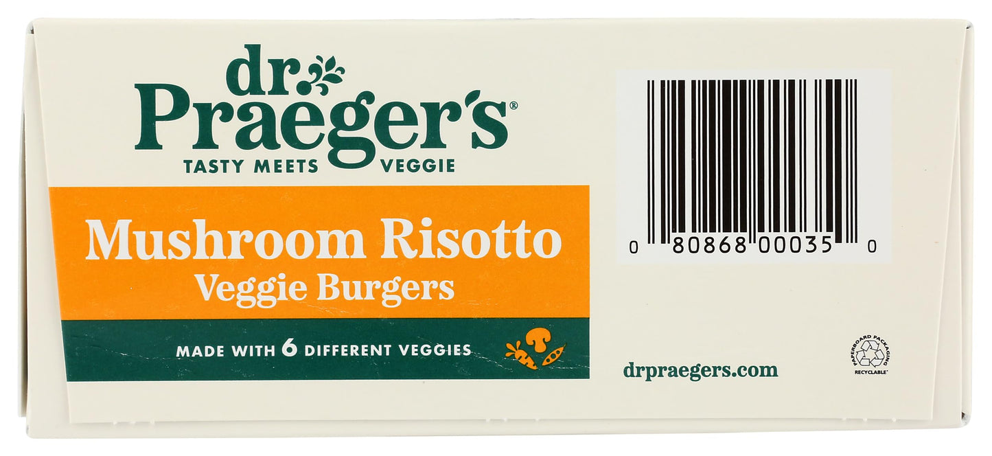 Dr. Praegers, Mushroom Risotto Veggie Burgers, 2.5 Ounce, 4 Count