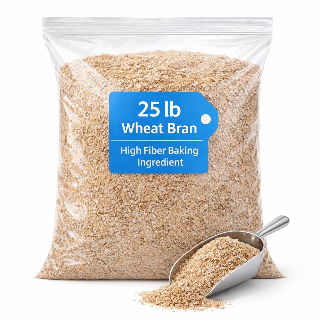 Bakers Wheat Bran 25 LB Bulk High Fiber ing Ingredient for Baking and Cooking C 156030