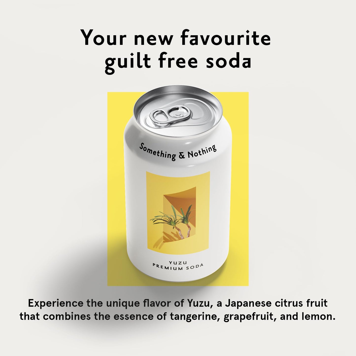 Something & Nothing Yuzu Flavoured Sparkling Water, Vegan, Low Calorie, 12 Fl Oz Cans (Pack of 12)