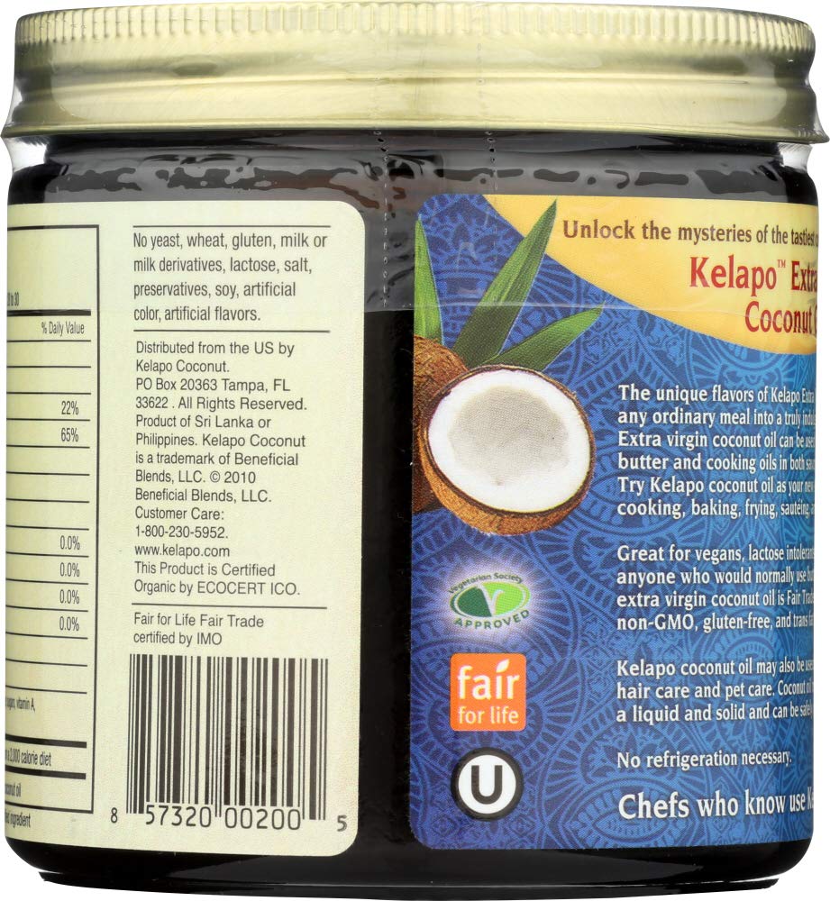 Kelapo Extra Virgin Coconut Oil, 14 Ounce (Pack Of 6)