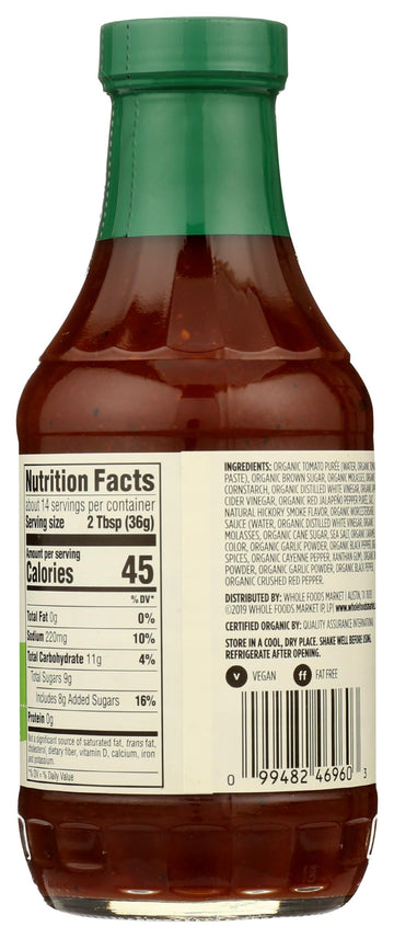 365 by Whole Foods Market, BBQ Sauce Kansas City Organic, 18 Ounce