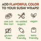 Newgem Barbecue Origami Sushi Wrap, Gluten Free, Paleo, Vegan, Keto Friendly, Low Calorie Sushi Wrap Alternative, Low Carb Torti