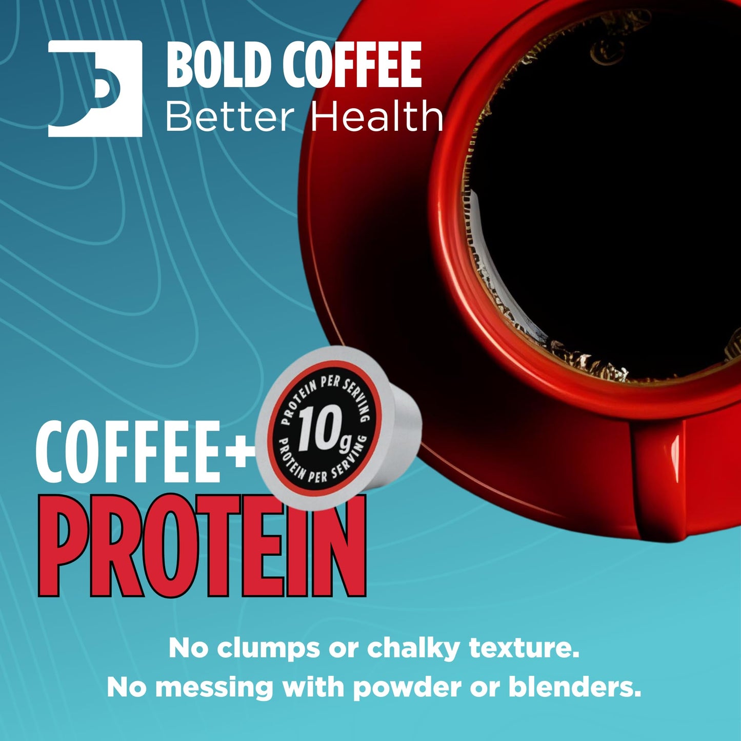 Incredibrew Coffee Keto Friendly with No Sugar; Medium-Dark Roast, Recyclable Pods, 10 Count Pods (10 Pods, Protein)