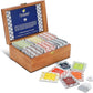 Octavius Gifts Select - Assorted Tea In Lotus Printed Wooden Box | 6 Flavors, 90 Tea Bags | Black & Green Tea | Tea Gifts For Women & Men | Tea Variety Pack