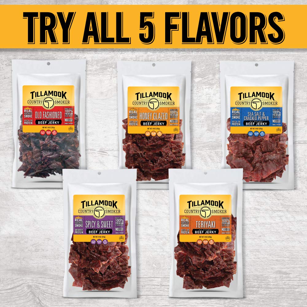Tillamook Country Smoker Beef Jerky, Old Fashioned, 10 Ounce, Pack of 1, Real Hardwood Smoked