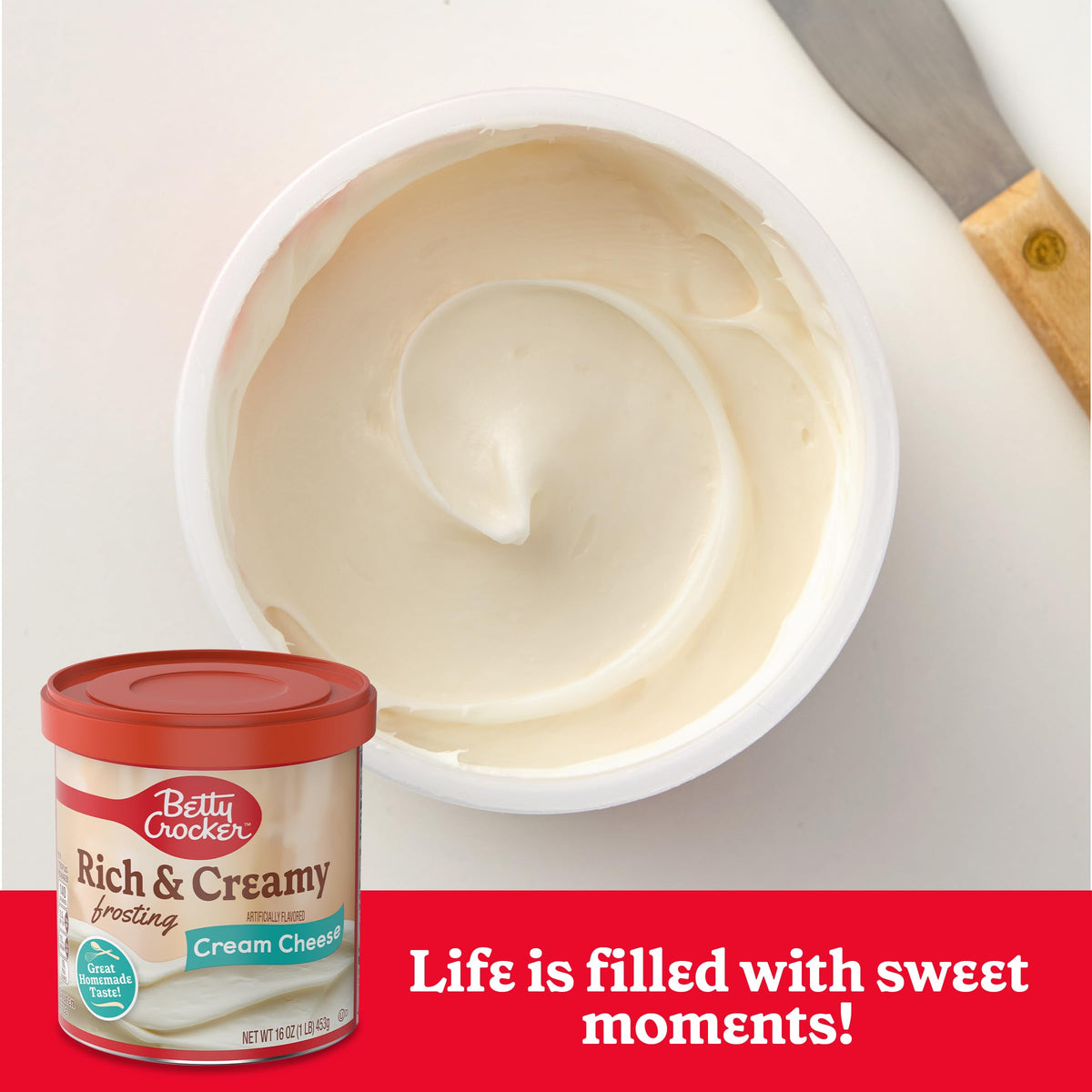 Betty Crocker Rich & Creamy Cream Cheese Flavored Frosting, Gluten Free Frosting, 16 oz (Pack of 8)