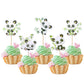 Rsstarxi Panda Cupcake Toppers - 36 Pack Green Bamboo Baby Panda Bear Picks for Baby Shower & Kids Birthday Party Decorations