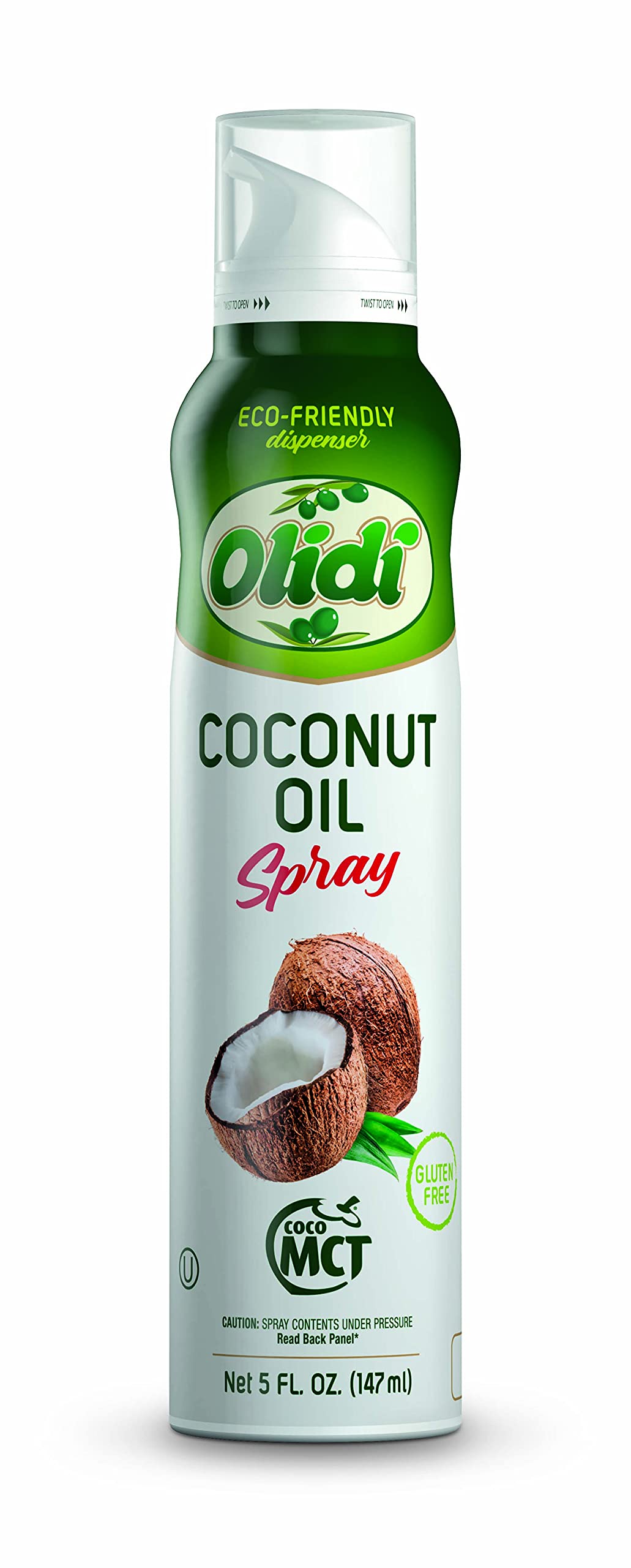 Olidi Coconut Oil 5 oz, 100% Pure Cooking Oil Spray, (Pack of 4) perfect for healthy Keto snacks, baking, grilling, seasoning, o