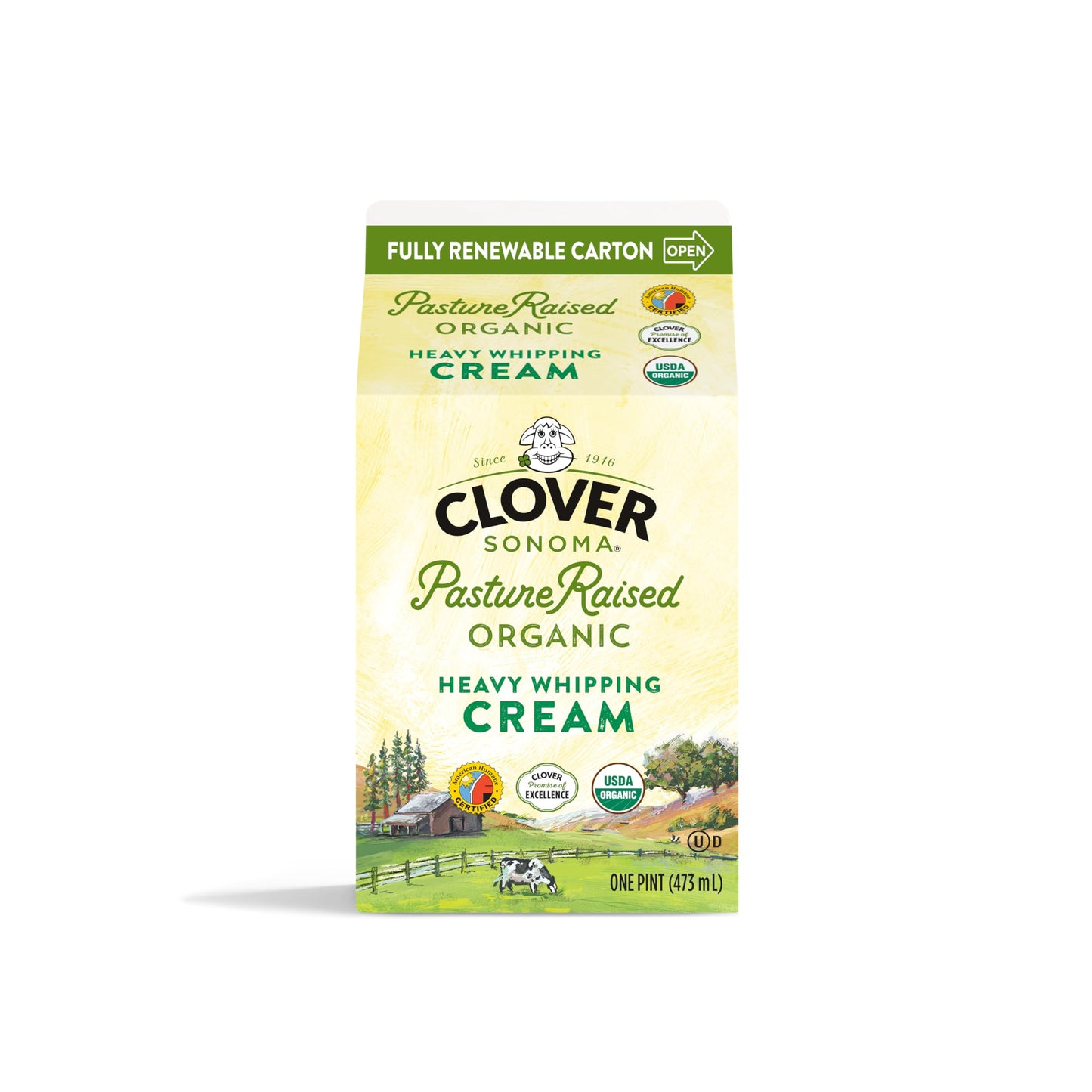 Clover Sonoma, Organic Heavy Cream, pint, 16 Oz