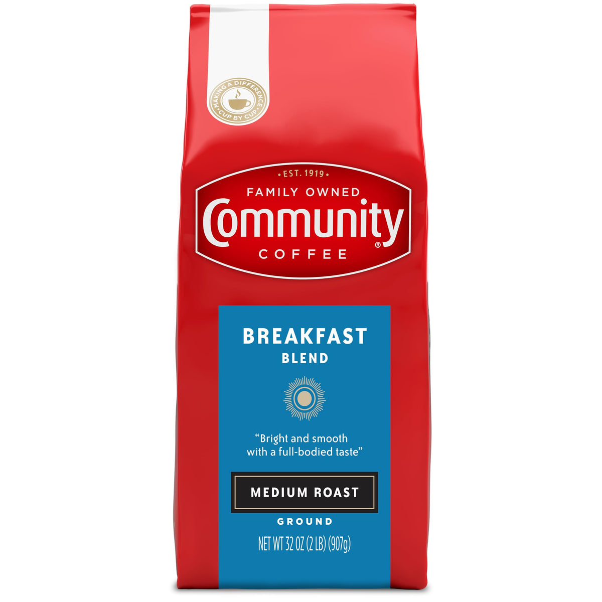 Community Coffee Breakfast Blend, Ground Coffee, Medium Roast, 32 Ounce Bag (Pack Of 1)