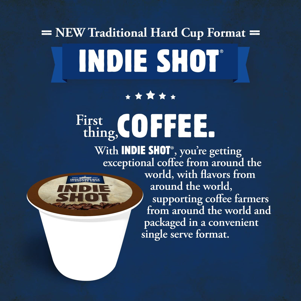 Independence Coffee Co. Jackhammer Bold And Earthy, Dark Roast, Single Serve Coffee K Cup Pods, 12 Count