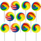 The Dreidel Company Rainbow Swirl Lollipop, Mixed Fruit Flavor, 1.5 Inch, Individually Wrapped, 192-Pack