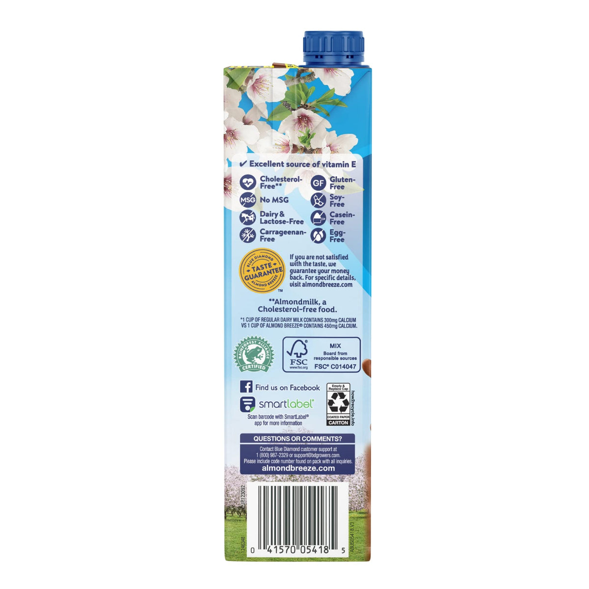 Almond Breeze Dairy Free Almondmilk, Unsweetened Chocolate, 32 Fl Oz