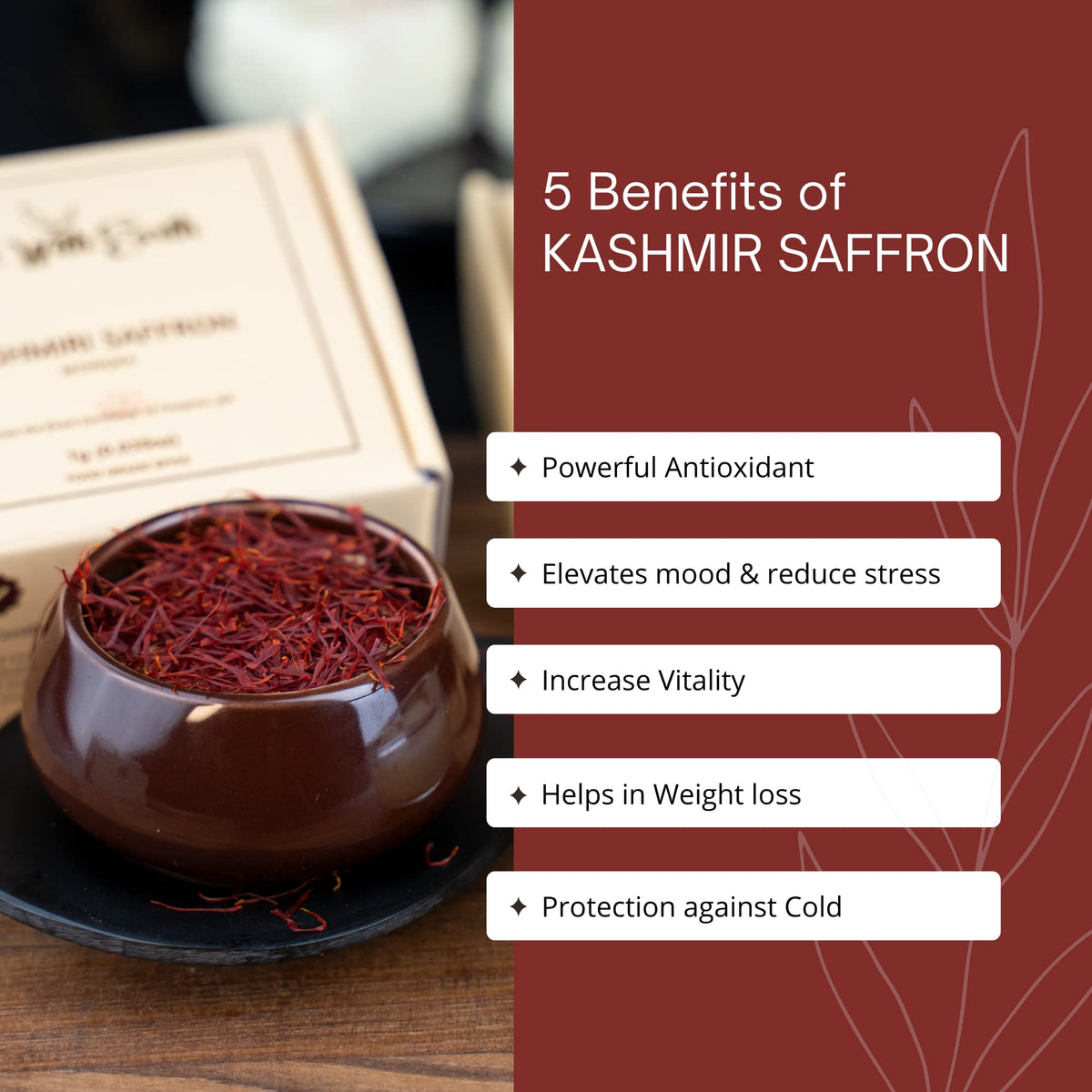 Cure With Earth Kashmir Saffron Threads, Grade A, 1g (0.035 Ounce) from Pampore, J&K, India